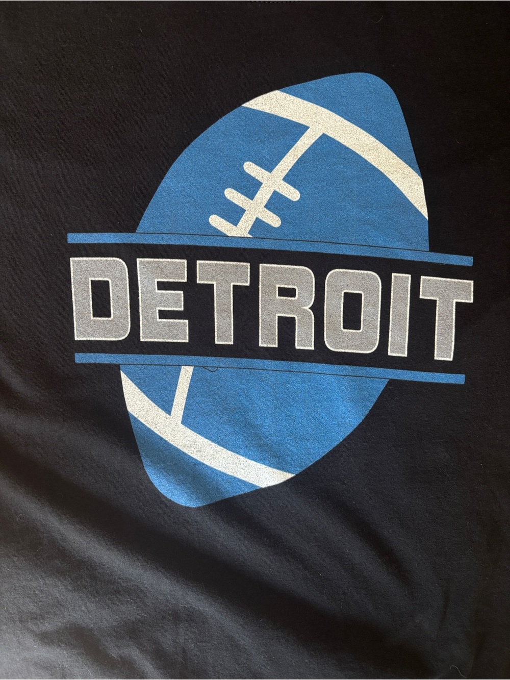 Black Detroit Football Tee - Picture 2 of 5